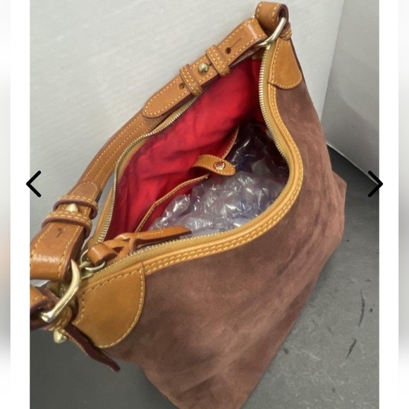 Dooney & Bourke Rich Brown Suede Shoulder Bag - Picture 6 of 11